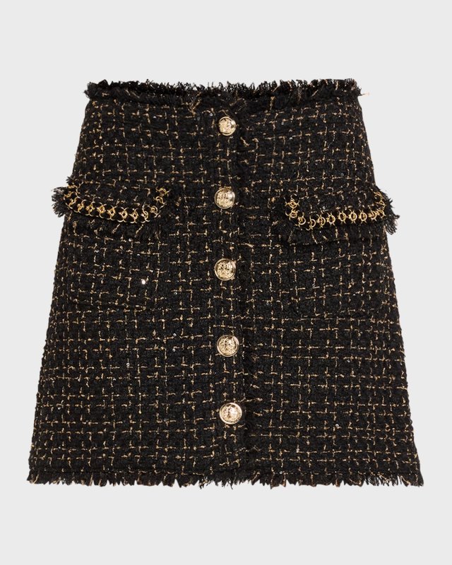 Bess Wool-Blend Tweed Mini Skirt