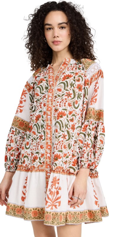 Charina Sarte Amara Mini Dress Orange & Green
