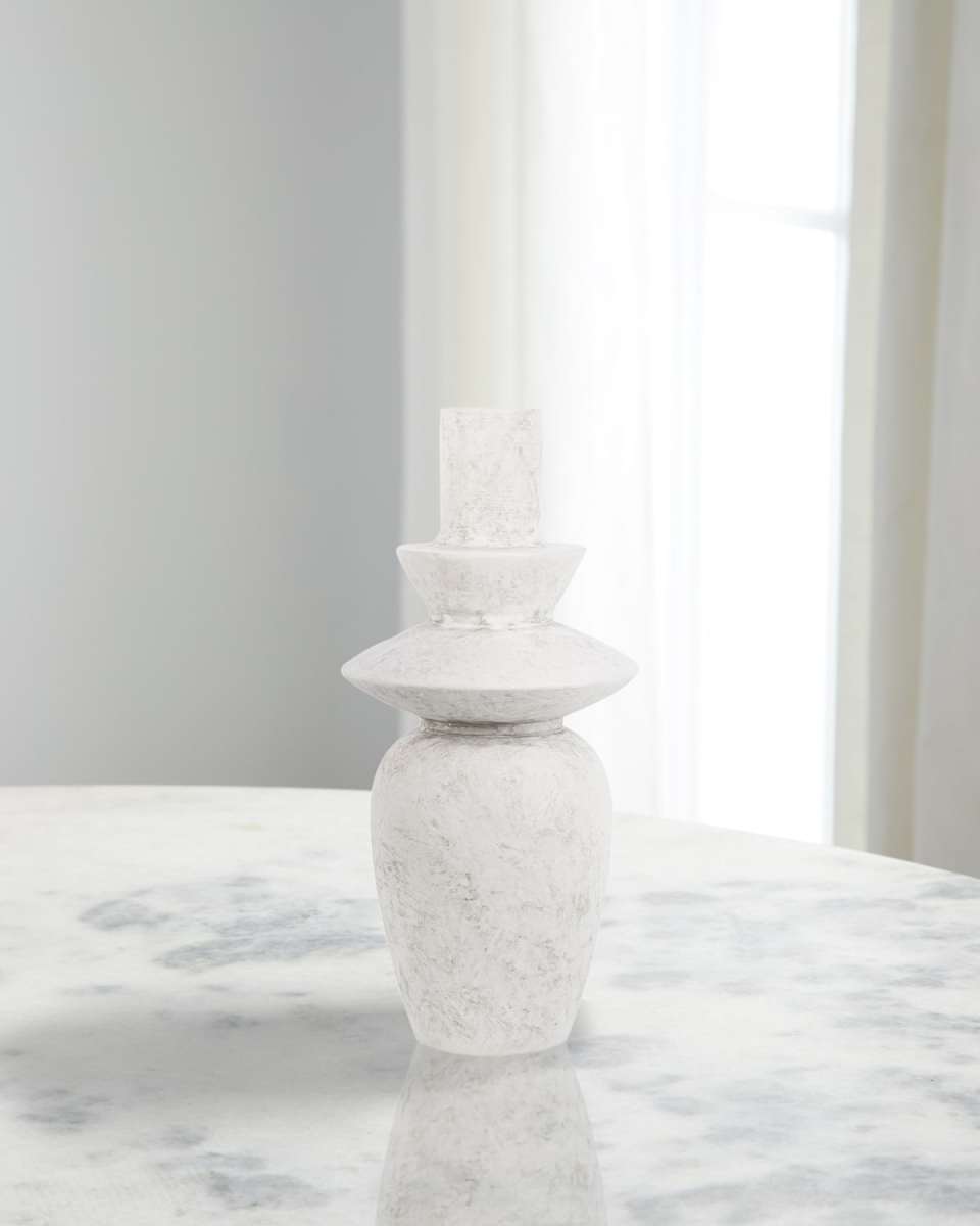 Yagya 14" Ceramic Vase, White