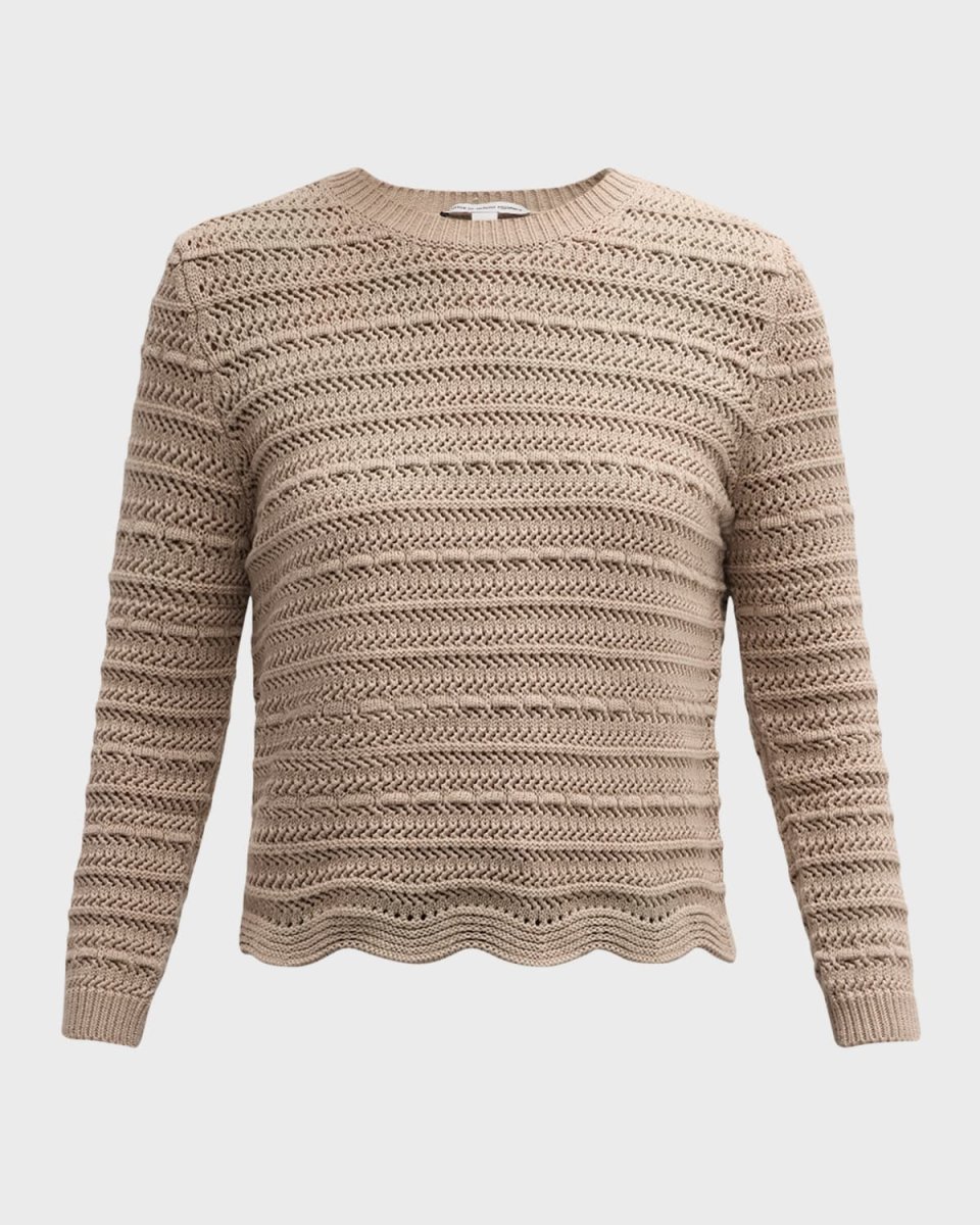 Scalloped Mixed-Stitch Sweat
