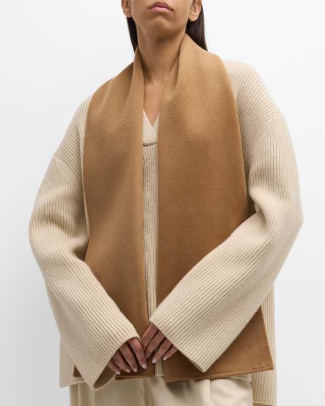 Long Double Cashmere-Blend Scarf