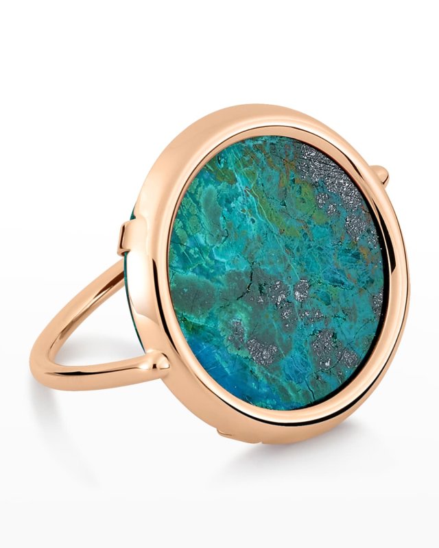 Rose Gold Chrysocolla Disc Ring
