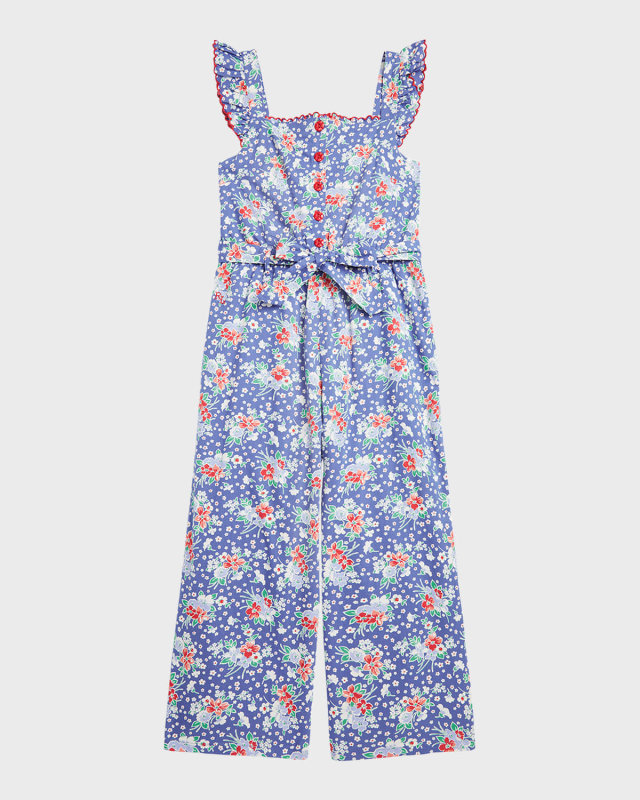 Girl's Floral-Print Wide Leg Jumpsuit, Size 7-16