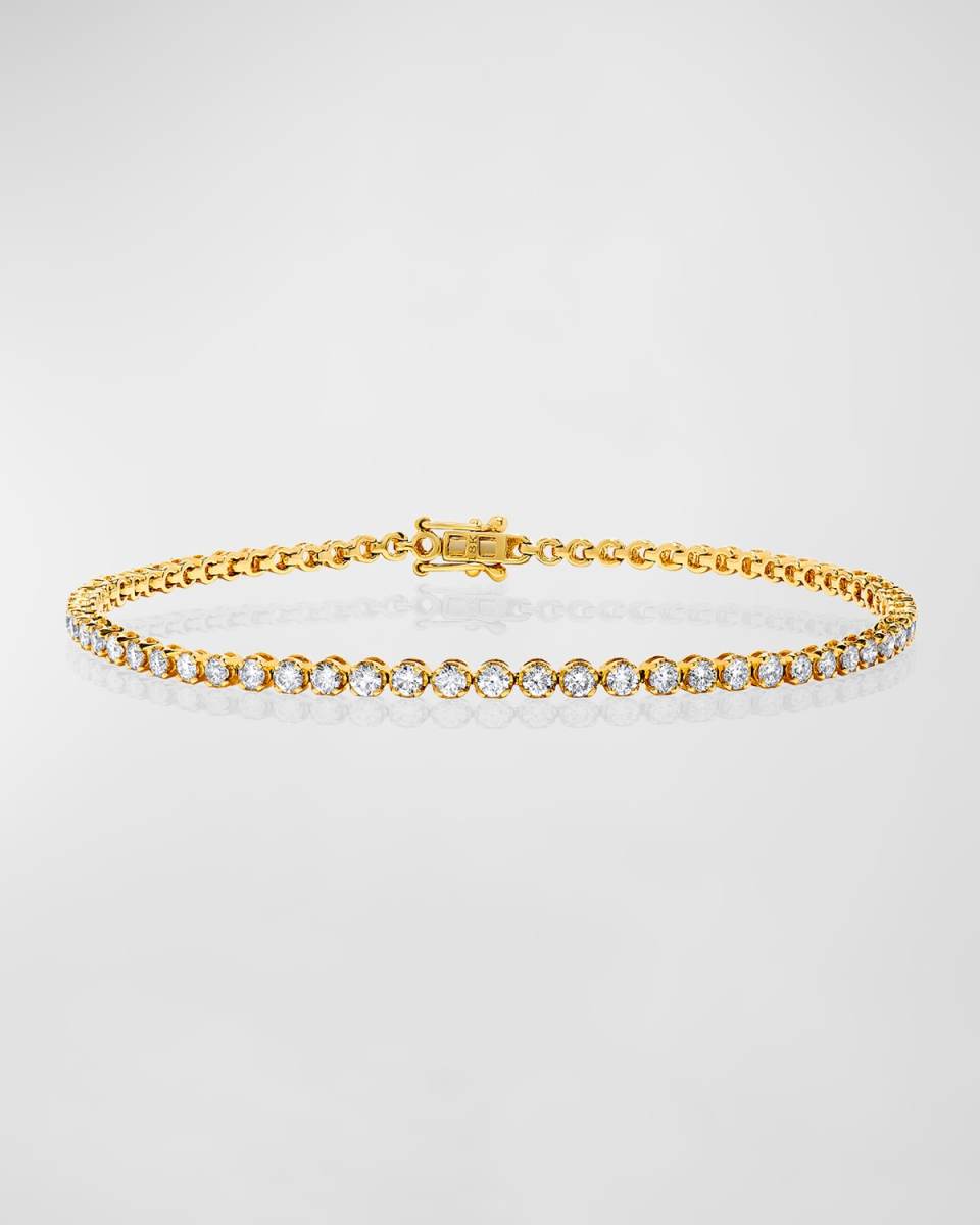 18K Yellow Gold Diamond Tennis Bracelet