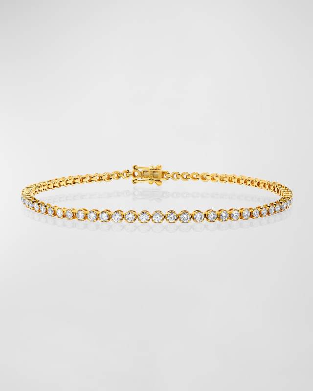 18K Yellow Gold Diamond Tennis Bracelet