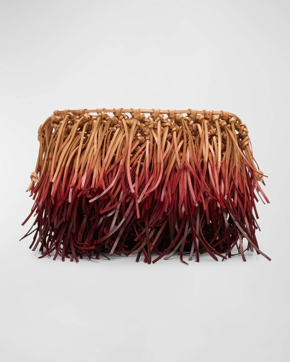 Ombre Fringe Leather Crossbody Bag
