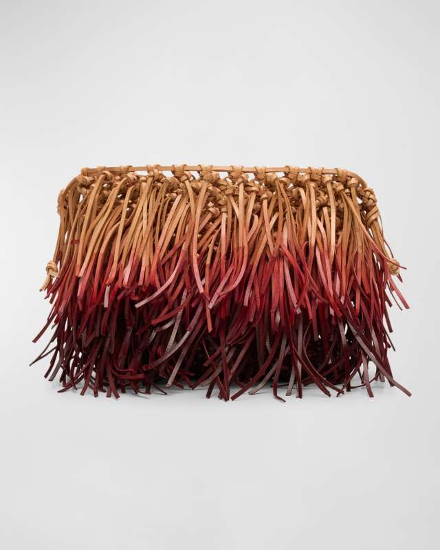 Ombre Fringe Leather Crossbody Bag