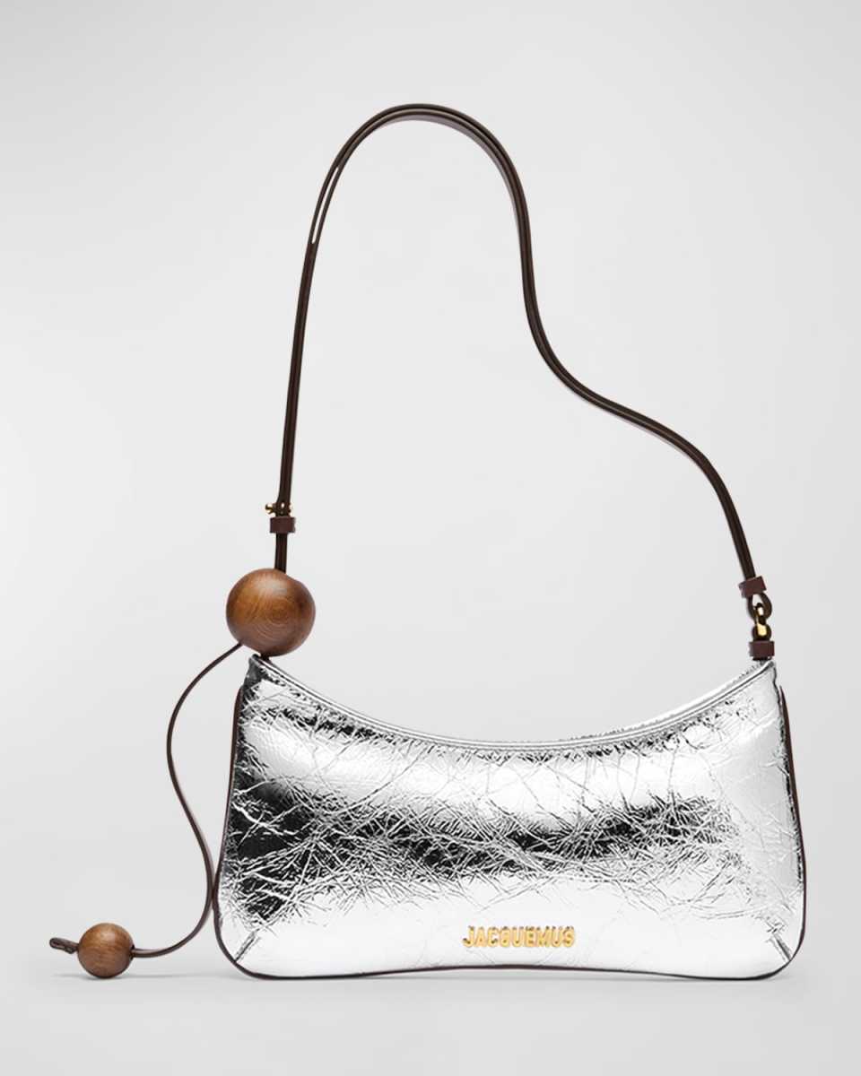 Le Bisou Perle Metallic Leather Shoulder Bag