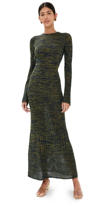 ESCVDO Murga Maxi Dress Olive/Blues