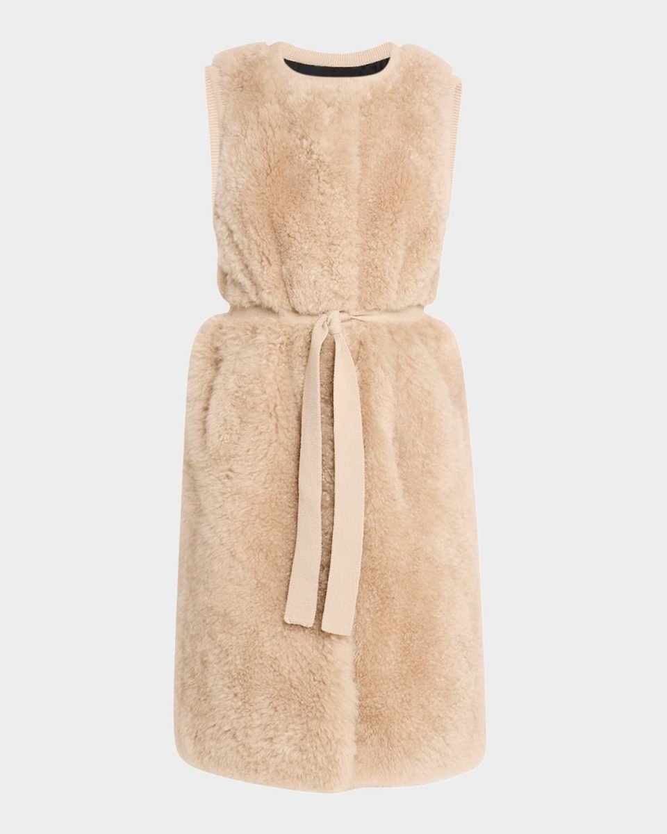 Belted Lamb Shearling Vest