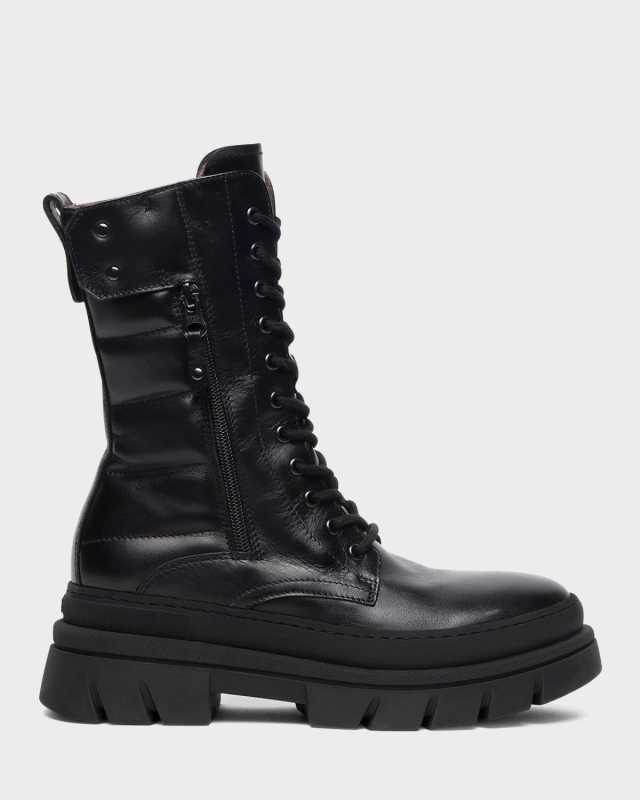 Quilted Calfskin Dual-Zip Moto Boots