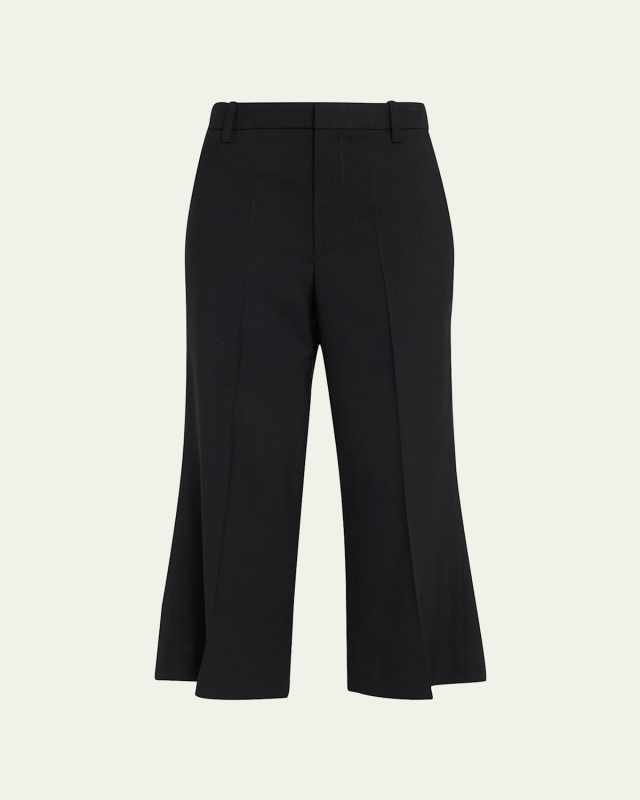 Abstract-Stitch Cropped Flare Pants