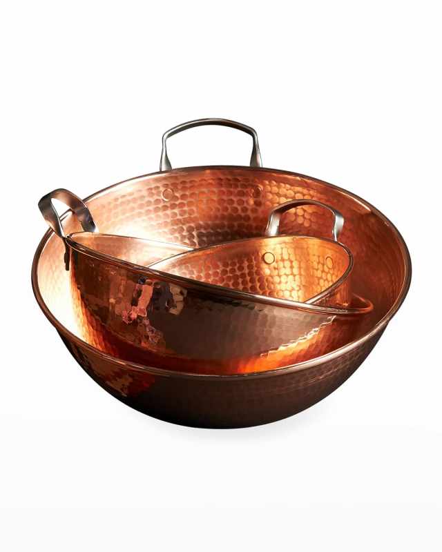 Copper Mixing Bowls, Set of 3