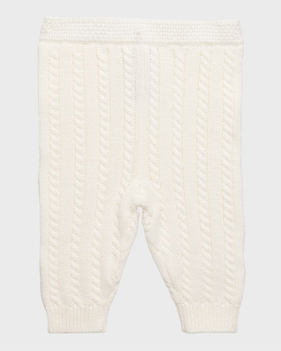 Kid's Organic Cotton Cable-Knit Sweater Pants, Size 3