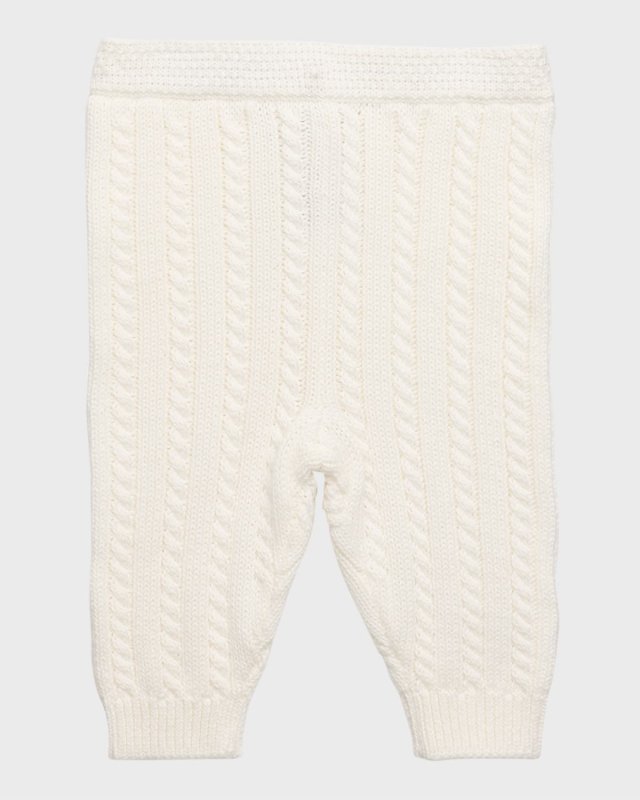 Kid's Organic Cotton Cable-Knit Sweater Pants, Size 3