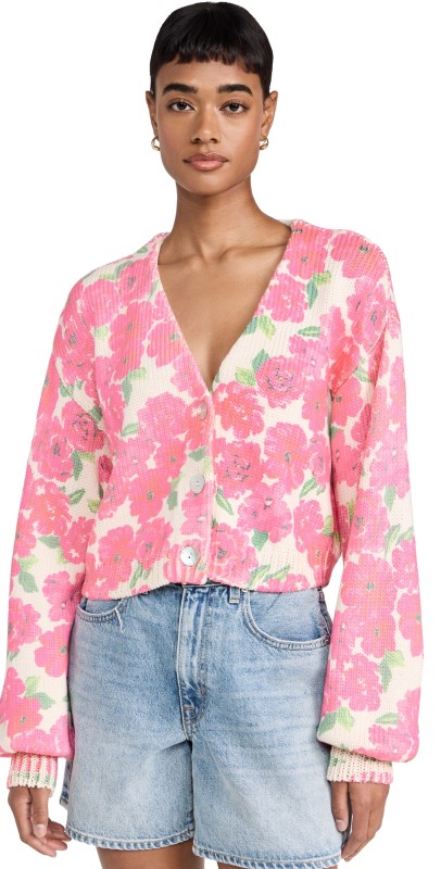 Show Me Your Mumu Clemmie Cardi Pink Floral Soiree Knit