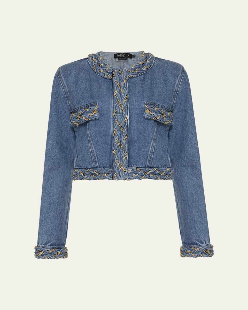 Braided Denim Cropped Jacket