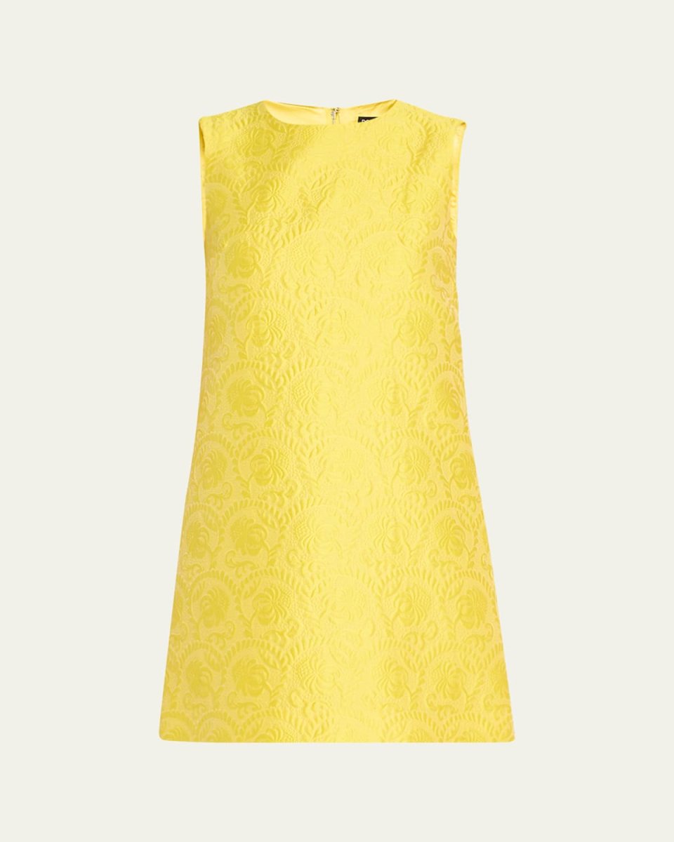 Matelasse Fiori Jacquard Mini Dress