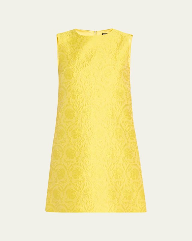 Matelasse Fiori Jacquard Mini Dress