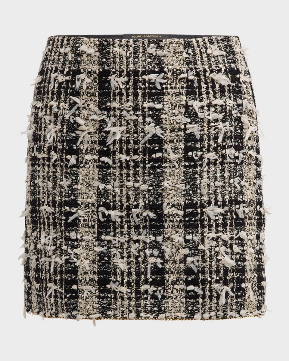Dune Tweed Mini Pencil Skirt