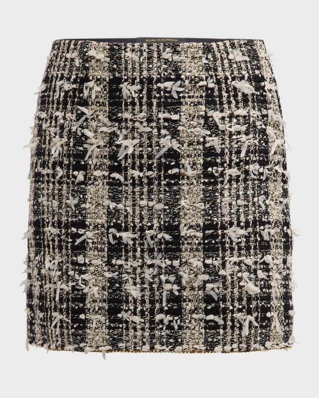 Dune Tweed Mini Pencil Skirt