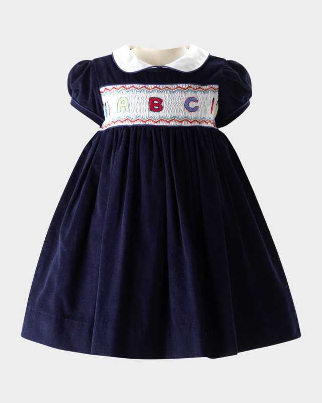 Girl's ABC Smocked Dress W/ Bloomers, Size 6M-24