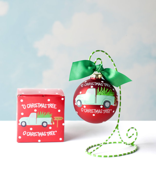 O Christmas Tree Personalized Glass Ornament with Stand