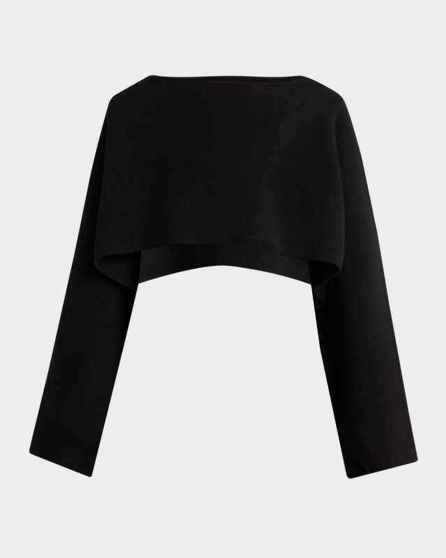 Wool-Cashmere Crop Cape