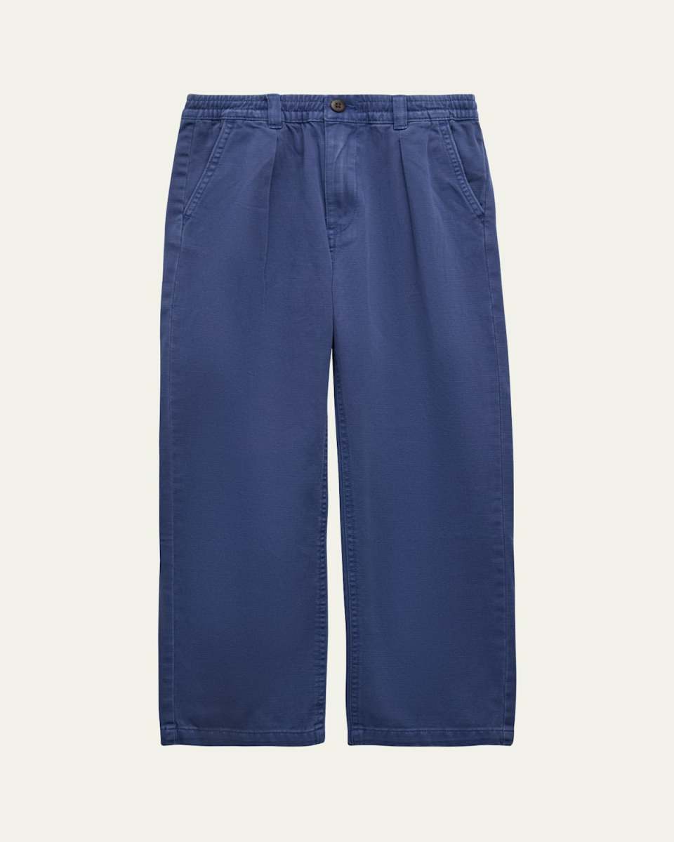 Boy's Pleated Twill Straight-Leg Pants, Size 3-6