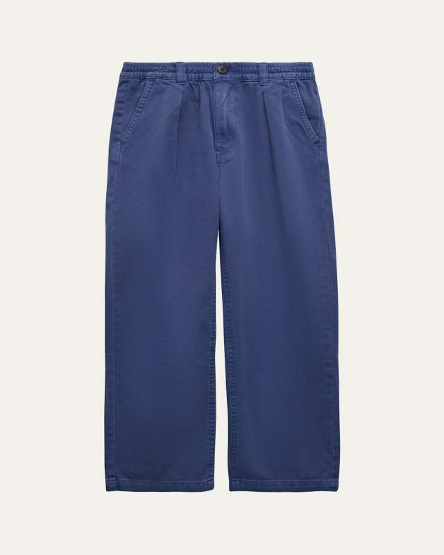Boy's Pleated Twill Straight-Leg Pants, Size 3-6