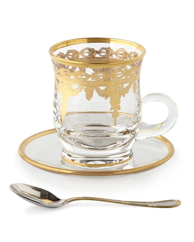Vetro Gold Cups & Saucer