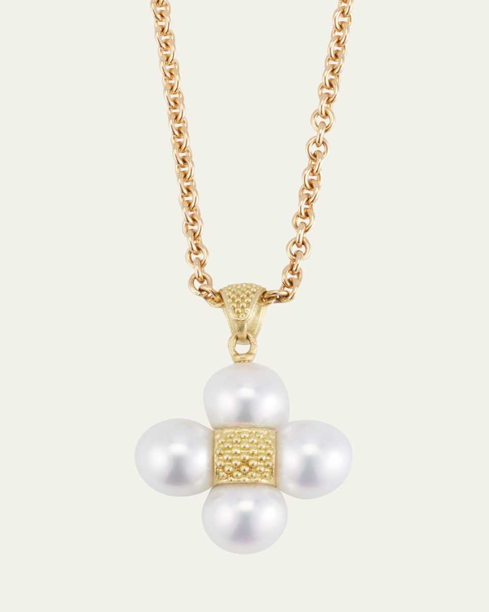 18K Yellow Gold Sequence Akoya Pearl Pendant