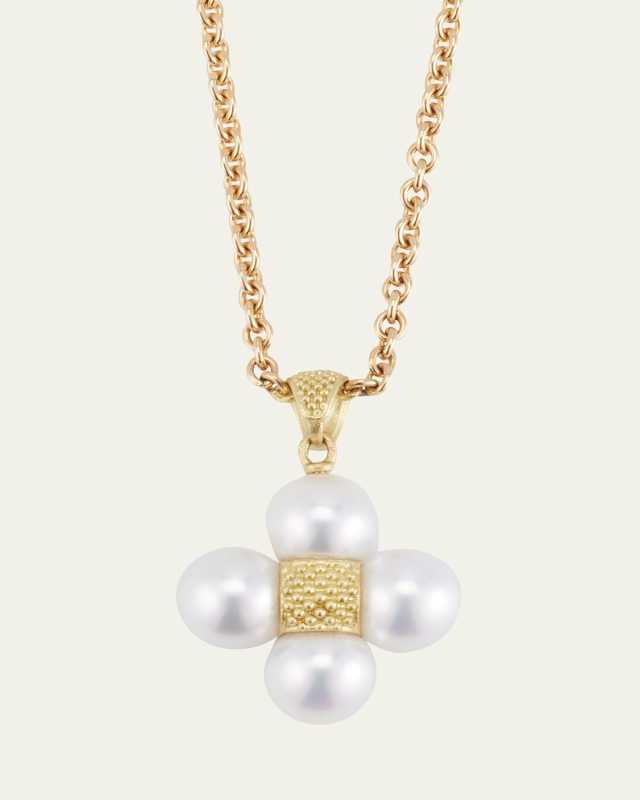 18K Yellow Gold Sequence Akoya Pearl Pendant