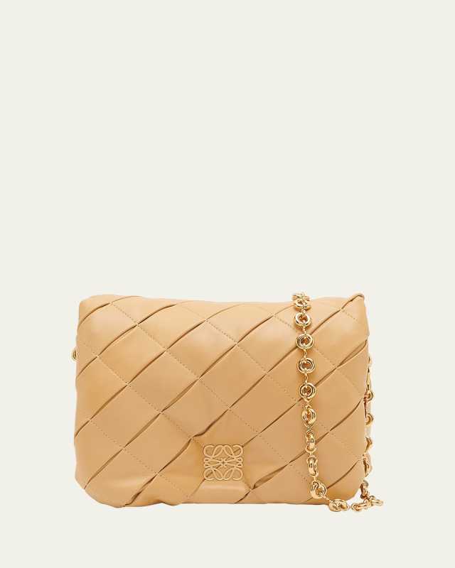 Goya Puffer Pleated Chain Shoulder Bag
