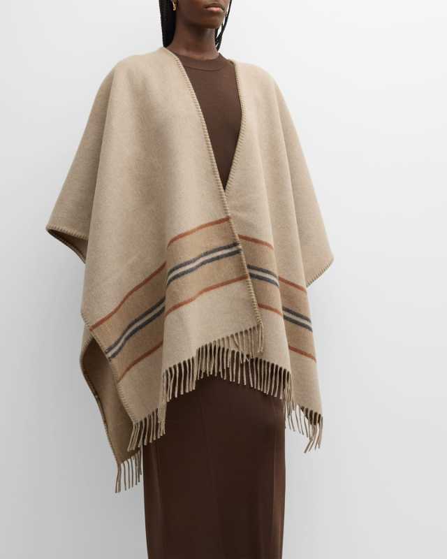 Amilly Striped Cashmere Cape