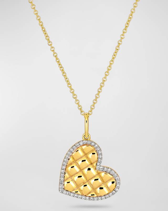 Puff Puff Pave Heart Necklace