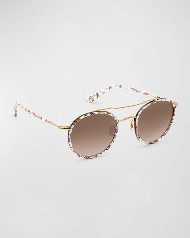 Porter Round Acetate & Titanium Aviator Sunglasses