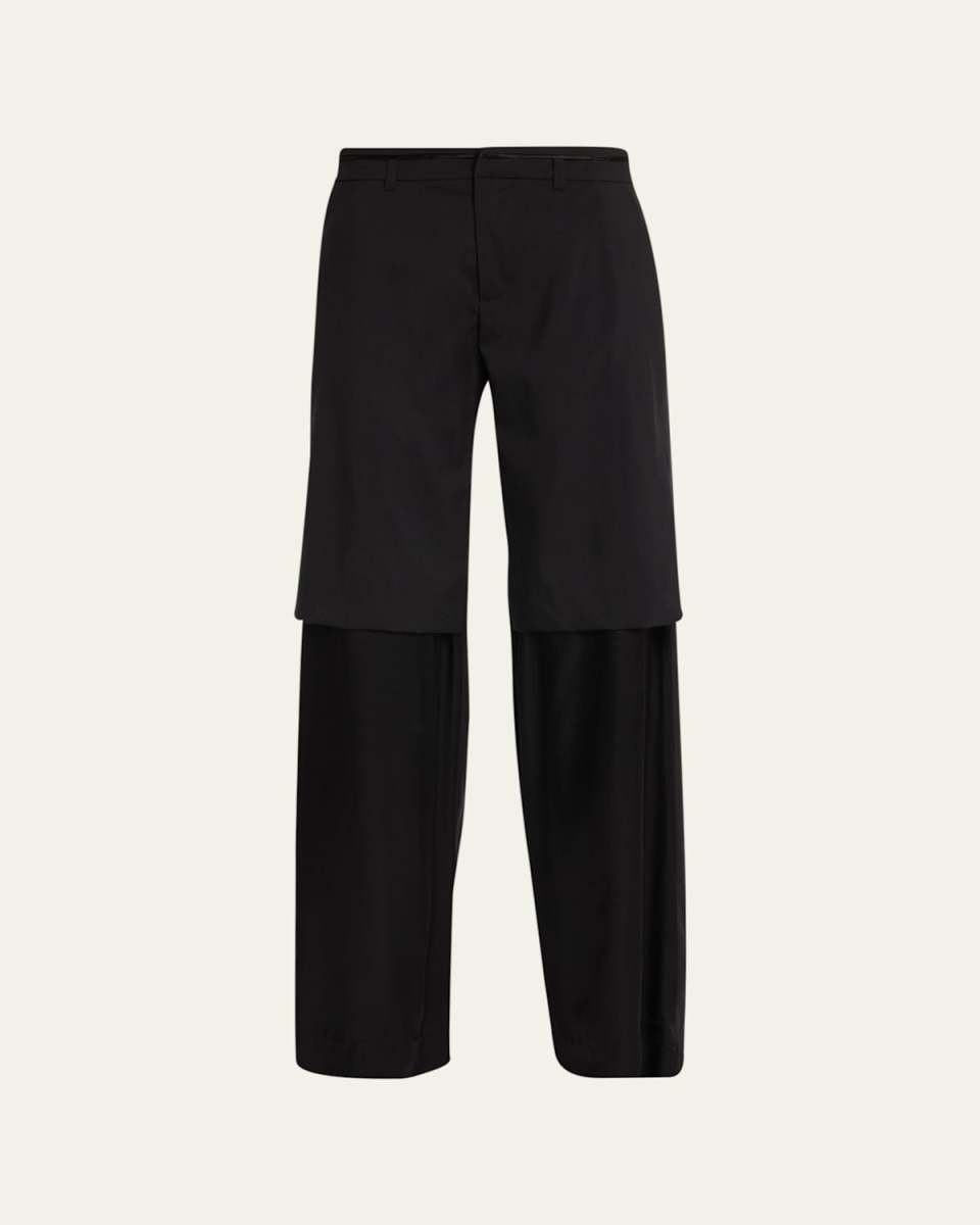 Tailored Split-Level Straight-Leg Trousers