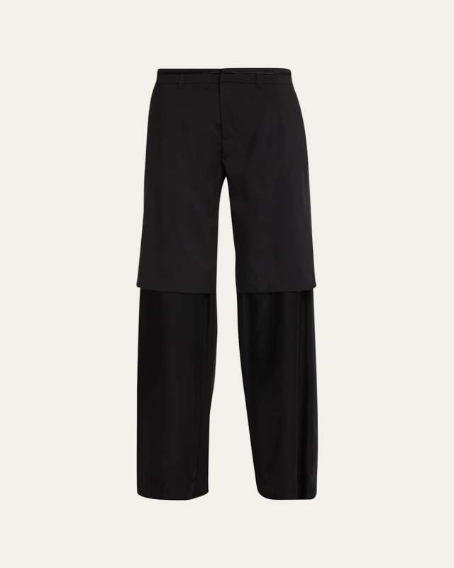 Tailored Split-Level Straight-Leg Trousers