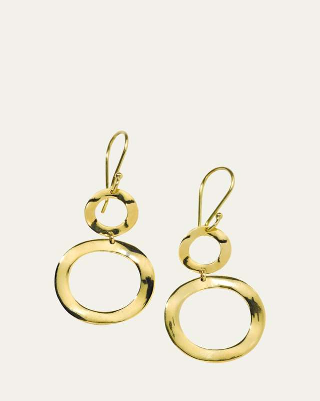 Mini Snowman Earrings in 18K Gold