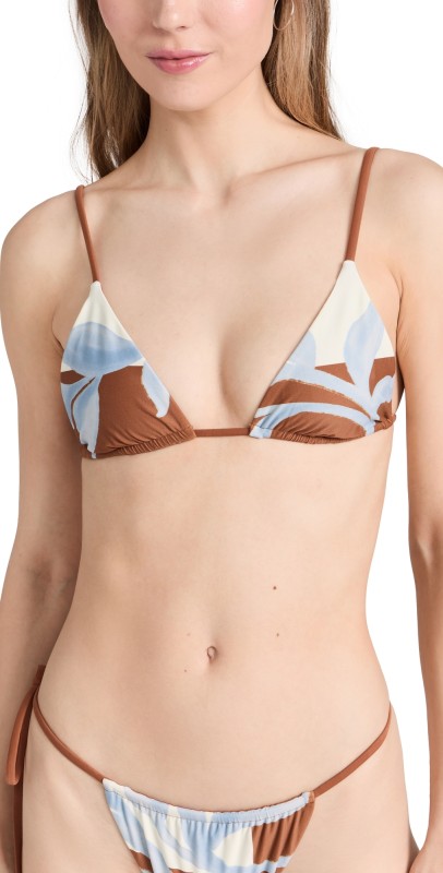 SIR. Palermo String Triangle Bikini Top Sciarpa Print
