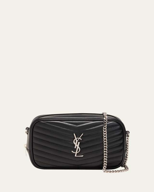 Lou Mini YSL Camera Bag in Smooth Quilted Leather