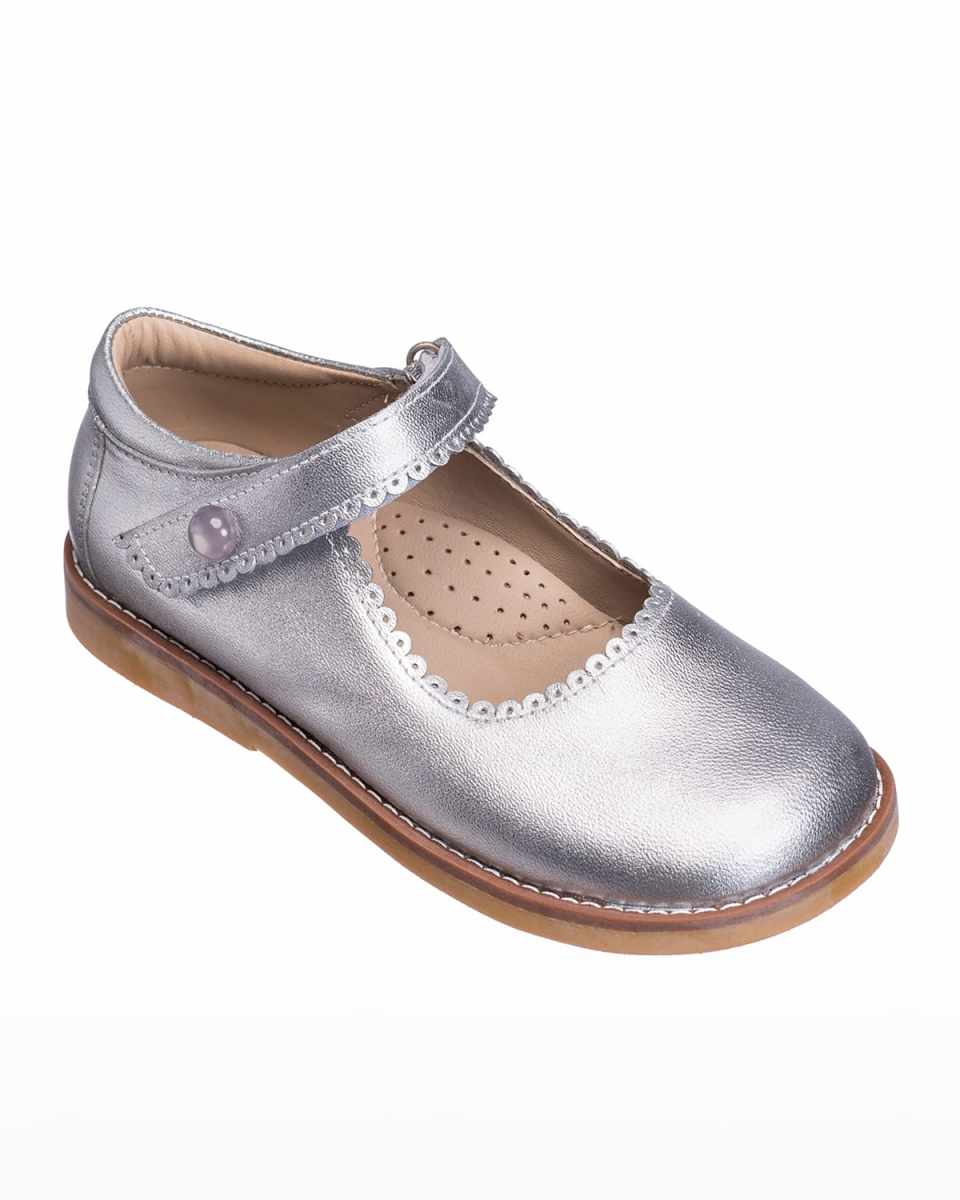 Girl's Scalloped Leather Mary Jane, Toddler/Kids
