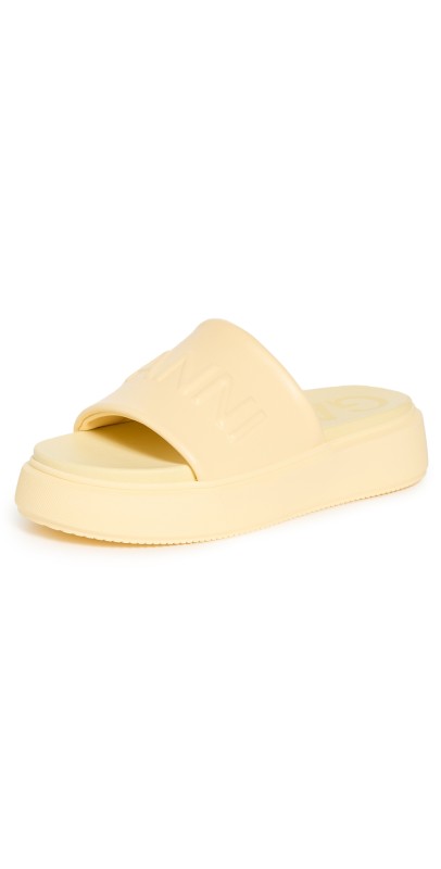 GANNI Sporty Mix Sandals Pale Banana