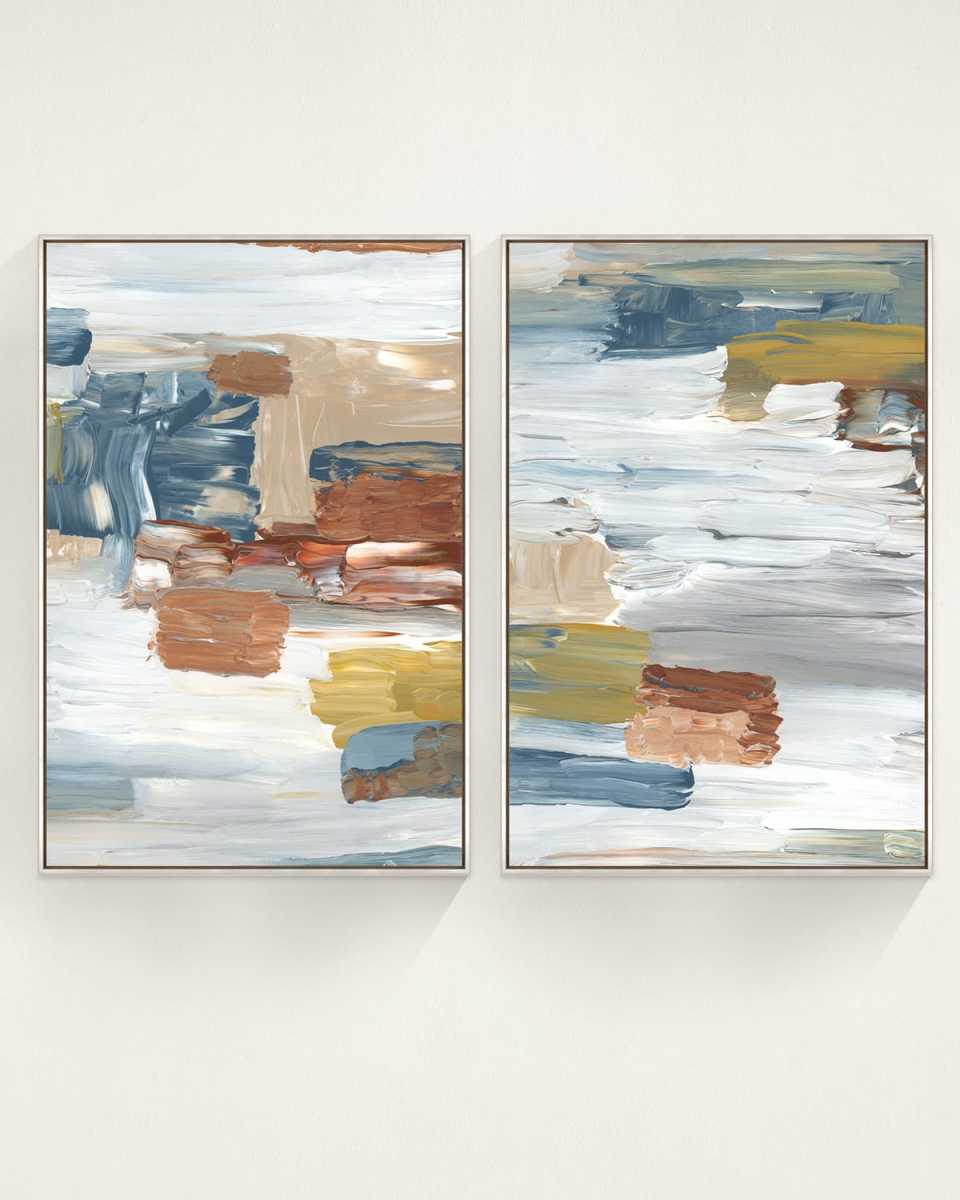 "Time Distortions" Framed Giclees by Danielle Davis, 26" x 38" - Set of 2
