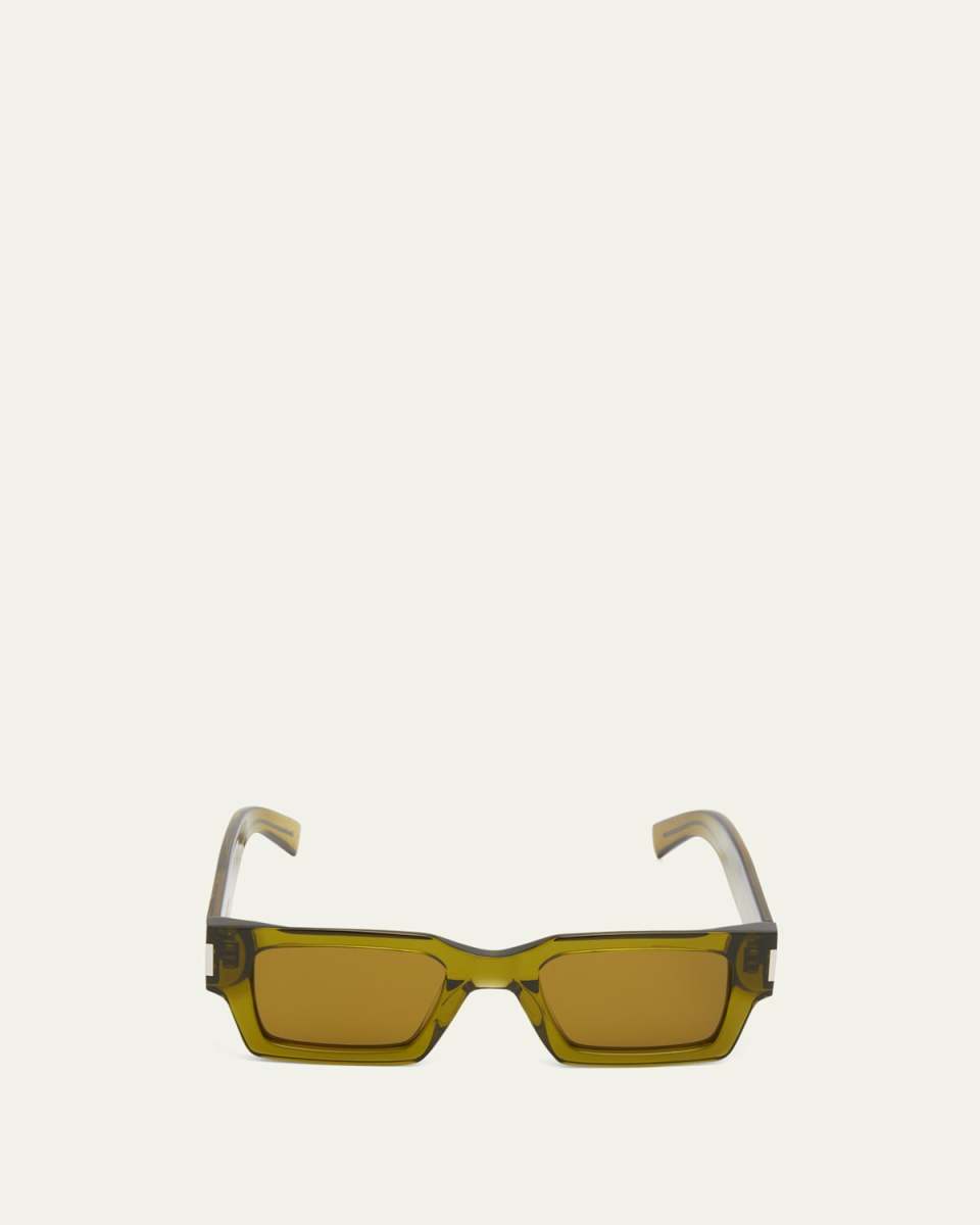 Olive Green Acetate Rectangle Sunglasses