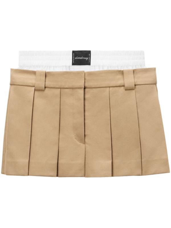 layered pleated skort