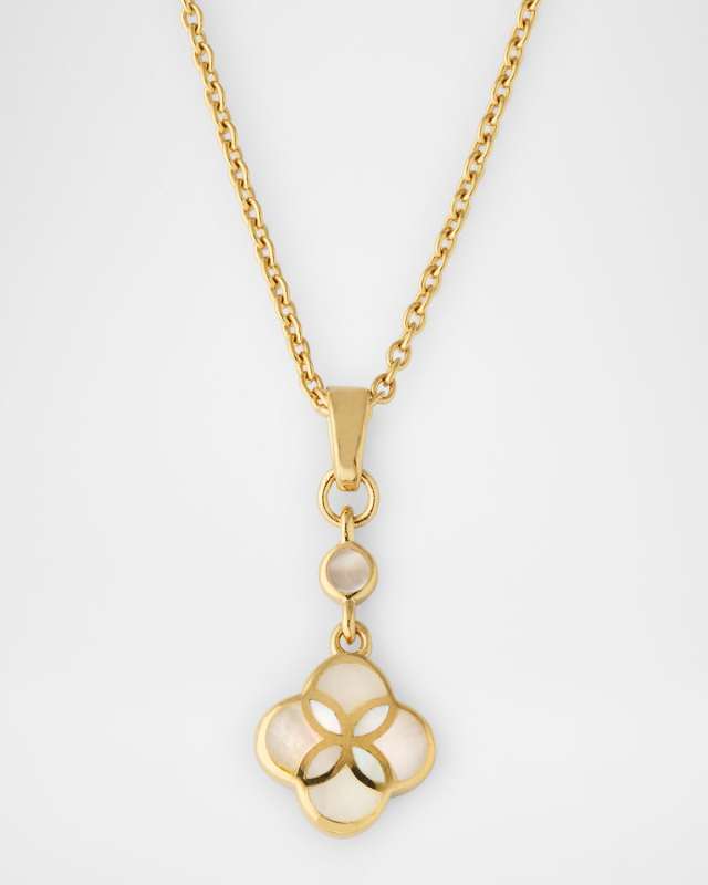 Single Petal Mother of Pearl Drop Necklace