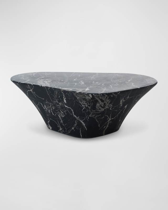 Oval Marble Look Coffee Table