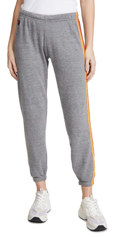 Aviator Nation 5 Stripe Sweat Pants Heather Grey